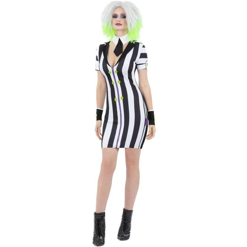 Beetlejuice Halloween Costume Dress / Black/White